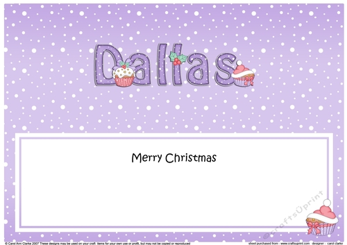 Large DL Merry Christmas DALLAS insert