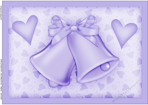 A4 Romantic Wedding Bells Card Topper