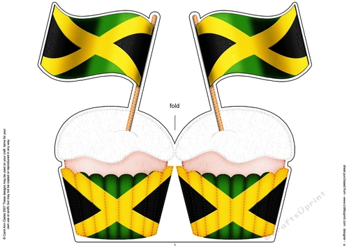 Flying the Flag Jamaica Cupcake Felties Shaped Card