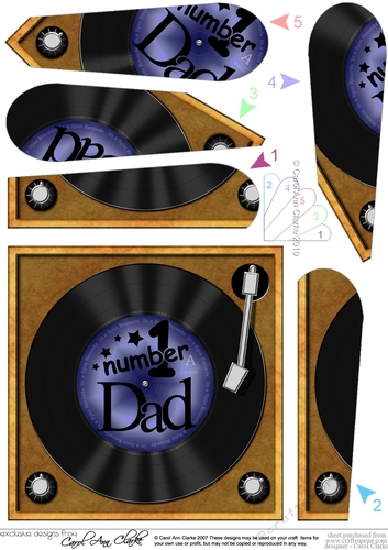 Number 1 Dad Record fan pyramage topper