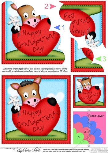 GiGi Horse has a Grandparents Day Heart Shell Edged stacker