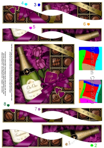 Wife Anniversary Champers, Chocs & Roses Wavy Spiral Side Stacker