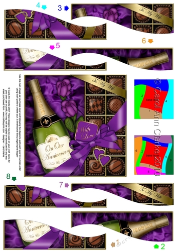 Wife Anniversary Champers, Chocs & Roses Wavy Spiral Side Stacker