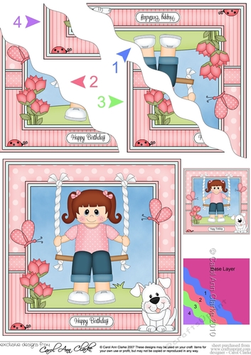 Cute Little Girl is Swinging High Wavey Corner Stacker
