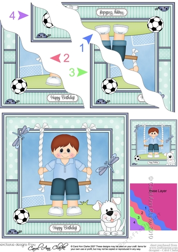 Cute Little Boy is Swinging High Wavey Corner Stacker