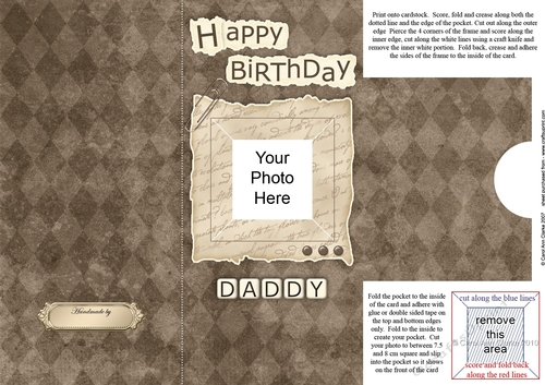 Add a Photo Birthday Daddy with easy fold frame