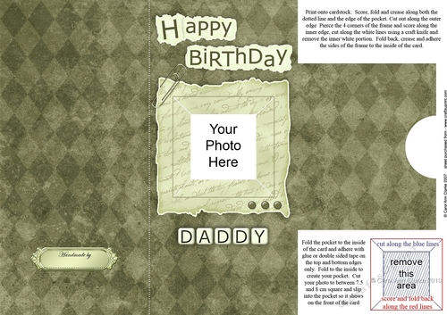 Add a Photo Birthday Daddy with easy fold frame