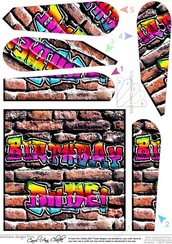 Graffiti Birthday Dude Fan Pyramage Topper