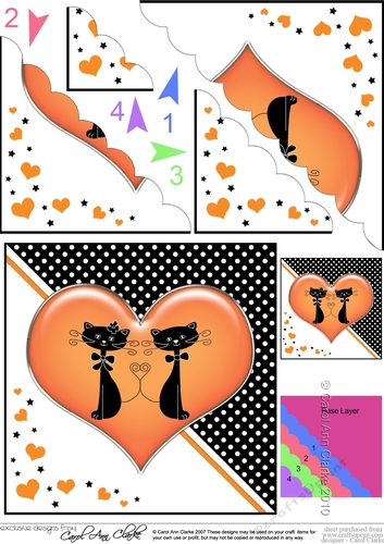 Kool Kats Purrfect Love Scallop Corner side stacker Topper