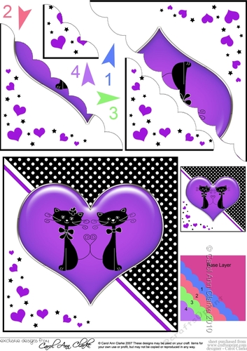 Kool Kats Purrfect Love Scallop Corner side stacker Topper