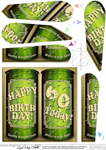 Happy Birthday 60 Today! Cans of Beer Fan Pyramage Topper