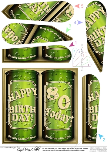 Happy Birthday 80 Today! Cans of Beer Fan Pyramage Topper