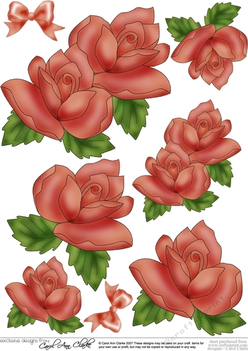 Just Roses 3D Decoupage Sheet