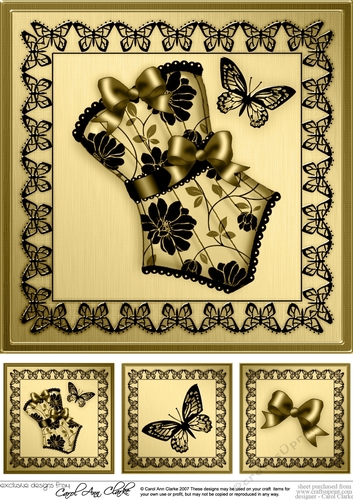8 x 8 Quick Card Topper - Elegant Boudoir 