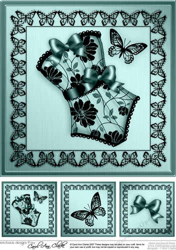 8 x 8 Quick Card Topper - Elegant Boudoir 