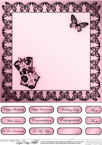 8 x 8 Quick Card Topper - Elegant Boudoir 
