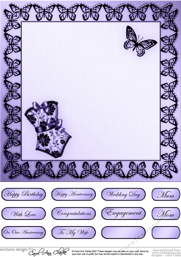 8 x 8 Quick Card Topper - Elegant Boudoir 