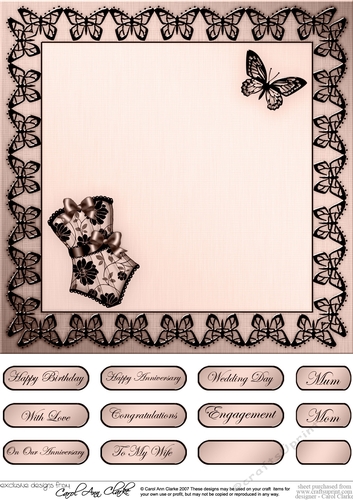 8 x 8 Quick Card Topper - Elegant Boudoir 