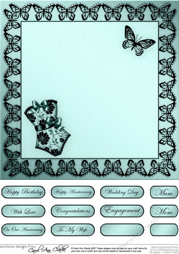 8 x 8 Quick Card Topper - Elegant Boudoir 