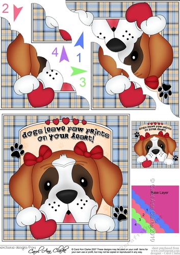 Scalloped Corner Stacker - Dogs Leave Paw Prints - St Bernard Dog Lady