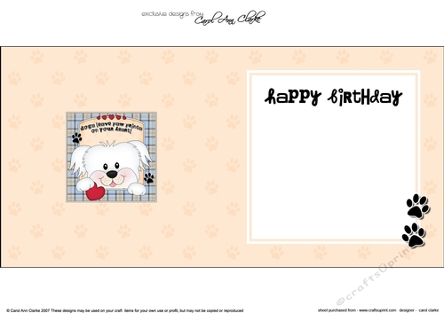 Square landscape insert - Dogs Leave Paw Prints - Bichon Frise Dog Maxie