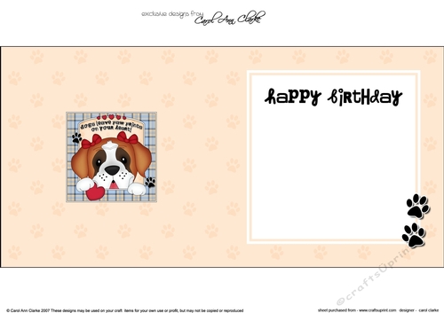 Square landscape insert - Dogs Leave Paw Prints - St Bernard Dog Tex