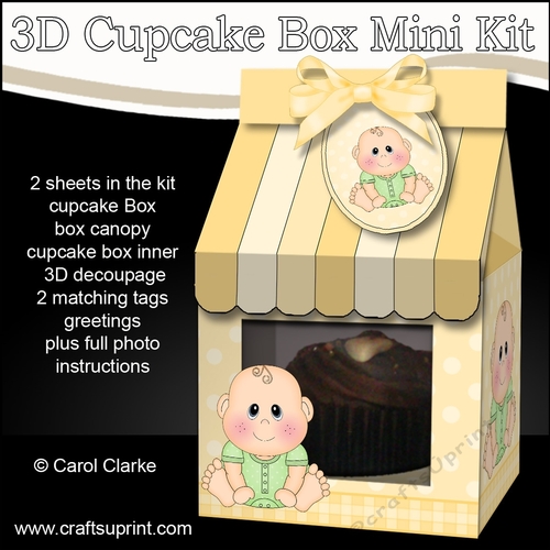 3D Mini Milk Carton Cupcake Treat Box Mini Kit - Cute Little Baby