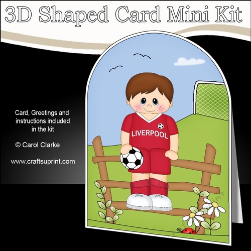 3D Shaped Card Kit - Little Footballer Plays for Liverpool