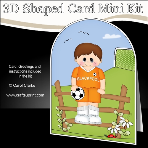 3D Shaped Card Kit - Little Footballer Plays for Blackpool
