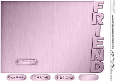 5 x 7 Elegant Metallic Friend Shaped Card