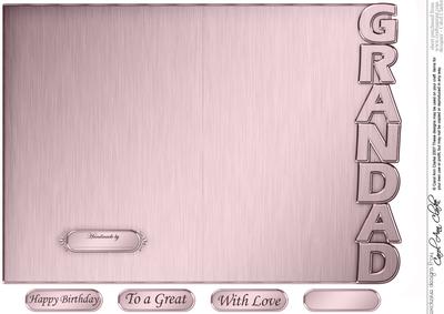 5 x 7 Elegant Metallic Grandad Shaped Card