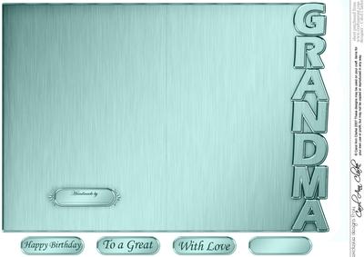 5 x 7 Elegant Metallic Grandma Shaped Card