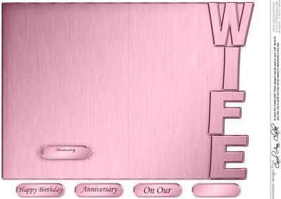 5 x 7 Elegant Metallic Wife Shaped Card