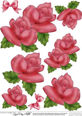 Just Roses 3D Decoupage Sheet