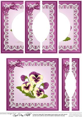 Pansy on Butterfly Lace Quick Card with Circular Side Stacke