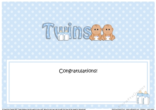 Large DL Ethnic New Baby Congratulations on Your Beautiful New ... TWINS insert