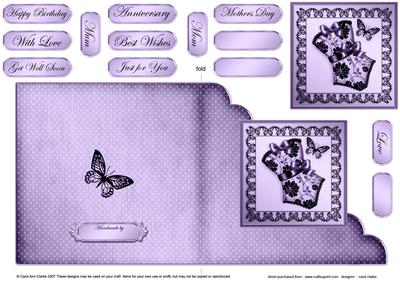 Elegant Boudoir - Cut and Fold Corner Card 