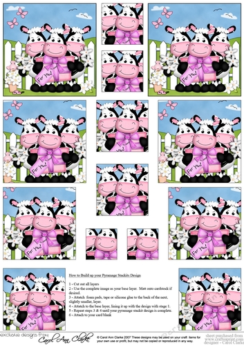 Milly Moo Cow & Friends Pyramage sheet
