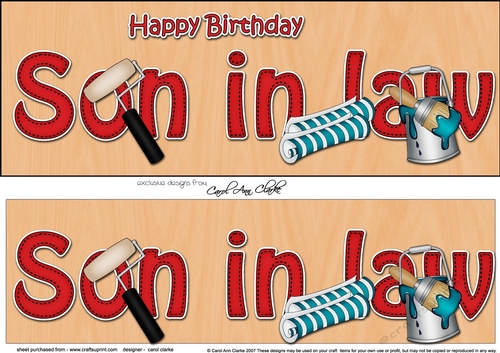 Large DL Happy Birthday SON IN LAW 3D decoupage with Decorating