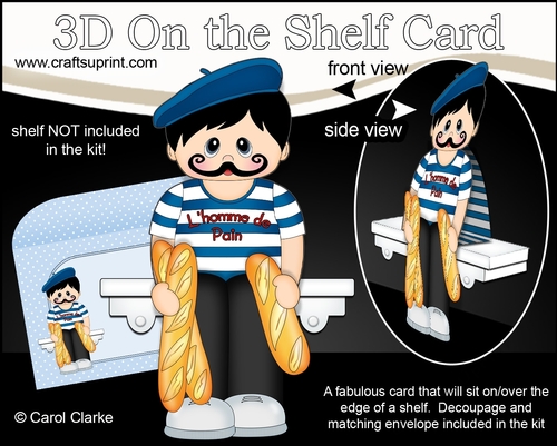 3D On the Shelf Card Kit - LHomme de Pain Lorenzo is the French Bread Seller