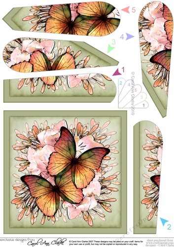 Butterflies & Flowers Fan Pyramage Topper