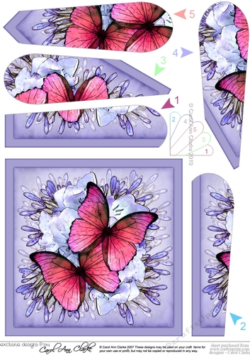 Butterflies & Flowers Fan Pyramage Topper
