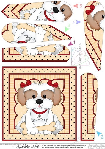 Fan Pyramage Topper - Cute Little Cavachon Dog