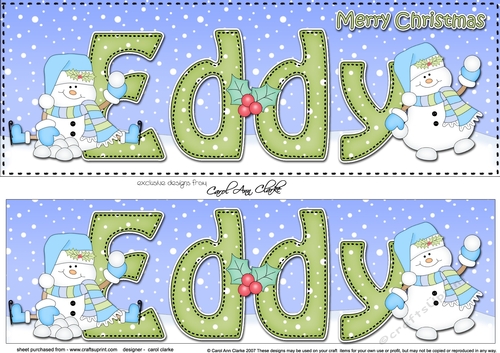 Large DL Merry Christmas EDDY 3D decoupage