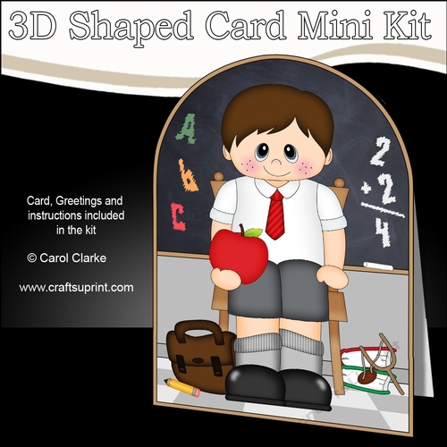 3D Shaped Card Kit - Cute Little Schoolboy