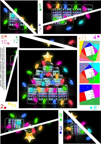 Merry Christmas Smart Phones Twisted Spiral Side Stacker