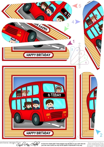BIRTHDAY AGE BUS - 6 TODAY Fan Pyramage Topper