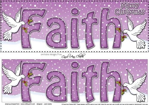 Large DL Merry Christmas FAITH 3D decoupage