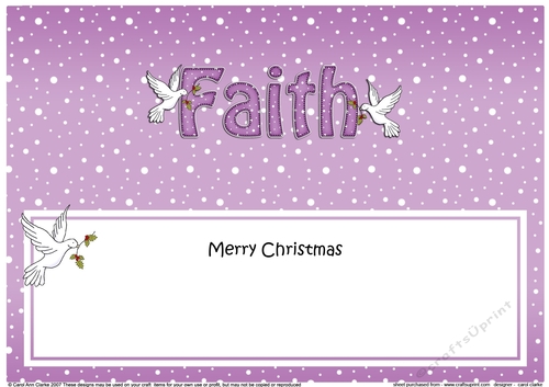 Large DL Merry Christmas FAITH insert