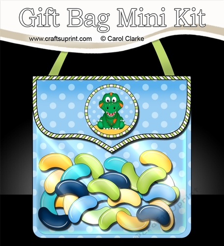 3D Gift Bag Mini Kit - Cute Little Dinosaur 